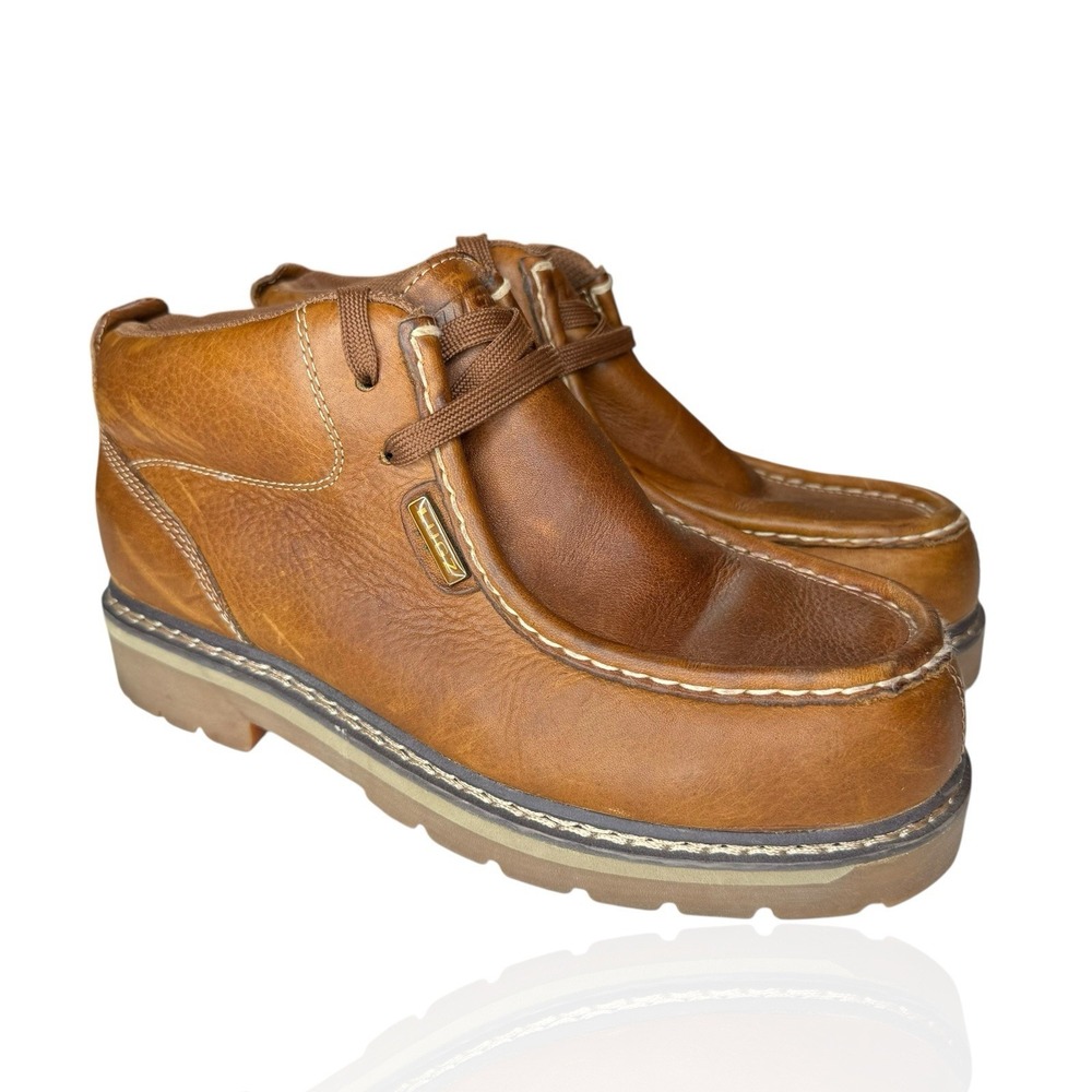 Lugz Strutt‎ Shoes Mens 8 Tan Leather Lace Up Chukka Boots Casual Comfort Y2K